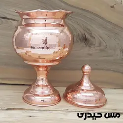 آجیل خوری مسی طرح اطلس پایه دار - نانو شده - مس حیدری