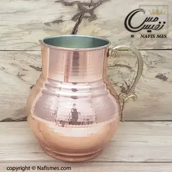 پارچ چکشی مسی دسته برنجی طرح رادین - نانو شده - مس حیدری