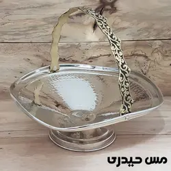 سبد میوه مسی کروم طرح سه بعدی ساخت زنجان- مس حیدری