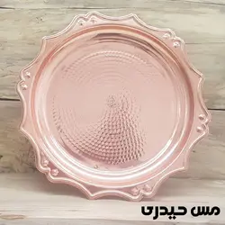 سینی مسی گرد چکشی طرح  آرشیدا - رنگ ثابت - مس حیدری