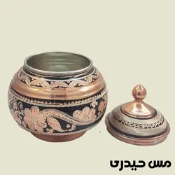 شکلات خوری مسی نقره کوب بدون پایه مدل رها - مس حیدری