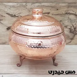 قندان مسی سه پایه طرح اطلس - نانو رنگ ثابت - مس حیدری