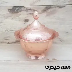 قندان مسی چکشی بدون پایه مدل سوگل - مس حیدری