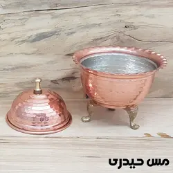 قندان مسی چکشی سه پایه برنجی   - مس حیدری