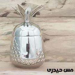 قندان مسی طرح آناناس آبکاری کروم - مس حیدری
