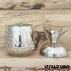 قندان مسی طرح آناناس آبکاری کروم - مس حیدری
