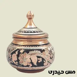 قندان مسی نقره کوب بدون پایه مدل رها - مس حیدری