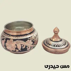 قندان مسی نقره کوب بدون پایه مدل رها - مس حیدری
