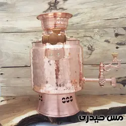 سماور رو گازی مسی چکشی مدل استوانه آرتین  - مس حیدری