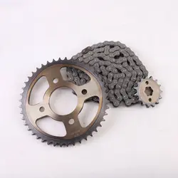 زنجیر و دنده موتور سیکلت مدل 428H-128L مناسب برای پالس 180cc مجموعه 3 عددی