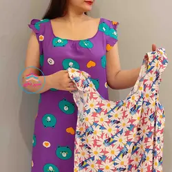 پیراهن نخی بلند کد 1119