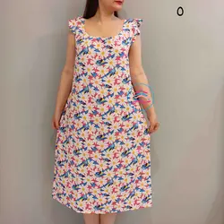 پیراهن نخی بلند کد 1119