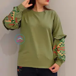 بلوز آستین چیندار کد 1150