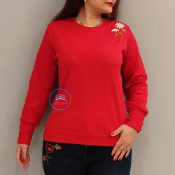 بلوز گلدوزی سر آستین دگمه کد 1182