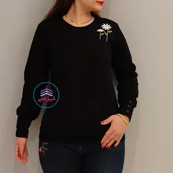 بلوز گلدوزی سر آستین دگمه کد 1182