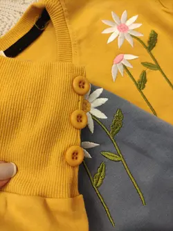 بلوز گلدوزی سر آستین دگمه کد 1182