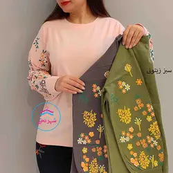 بلوز آستین پر گل کد:1319