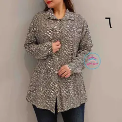 بلوز آستین بلند دکمه دار کد:1338