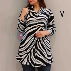 بلوز آستین بلند دکمه دار کد:1338