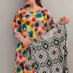 پیراهن بلند طرحدار کد:1448