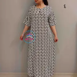 پیراهن نخی بلند کد1519