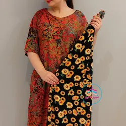 پیراهن نخی بلند کد:1574