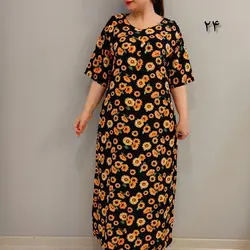 پیراهن نخی بلند کد:1574