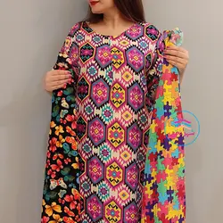 پیراهن نخی بلند کد:1619