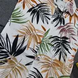 پیراهن هاوایی پسرانه طرح برگ سوزنی کد 5980