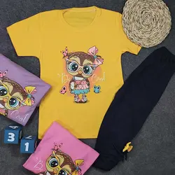 تیشرت ساپرت دخترانه جغد کد 8021