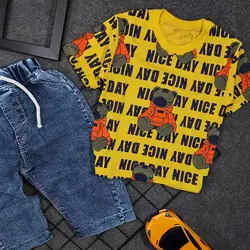 تیشرت شلوارک پسرانه حروف انگلیسی کد 8105