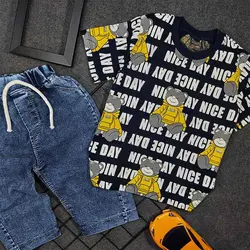 تیشرت شلوارک پسرانه حروف انگلیسی کد 8105