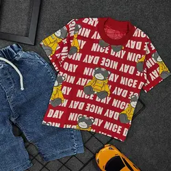 تیشرت شلوارک پسرانه حروف انگلیسی کد 8105