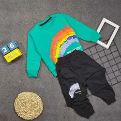 بلوز شلوار پسرانه طرح رنگین کمان کد 7043