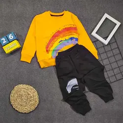 بلوز شلوار پسرانه طرح رنگین کمان کد 7043