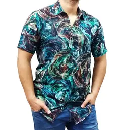 پیراهن هاوایی مردانه طرح آبرنگی