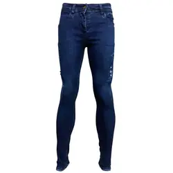 شلوار جین جذب مردان زاپ دار(آبی تیره)