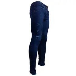 شلوار جین جذب مردان زاپ دار(آبی تیره)