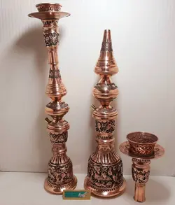 قلیان مسی گل و مرغ 69سانت - صنایع دستی هنرکادو
