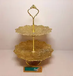 شیرینی خوری برنجی دوطبقه 20س - صنایع دستی هنرکادو