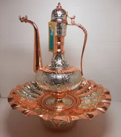 گلاب پاش مسی دورنگ30سانت - صنایع دستی هنرکادو