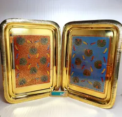 سینی هندی برنجی 27*37 س - صنایع دستی هنرکادو