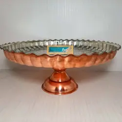 شیرینی خوری مسی پایه دار 36س - صنایع دستی هنرکادو