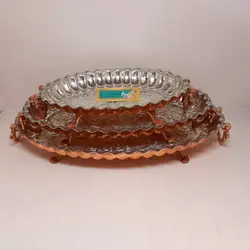 دیس بیضی پایه دار مسی 37س - صنایع دستی هنرکادو