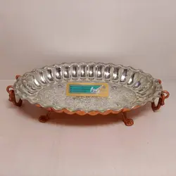 دیس بیضی پایه دار مسی 37س - صنایع دستی هنرکادو