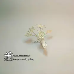 گل آب نقره کنار سینی - صنایع دستی هنرکادو