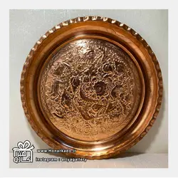 سینی چای طرحدار قرمز 29س - صنایع دستی هنرکادو