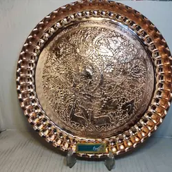 سينی گرد طرحدار قرمز-سایز5 - صنایع دستی هنرکادو