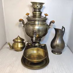 سرویس سماور آنتیک ساده 4 - صنایع دستی هنرکادو