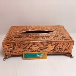 جادستمالی مسی گل و مرغ - صنایع دستی هنرکادو